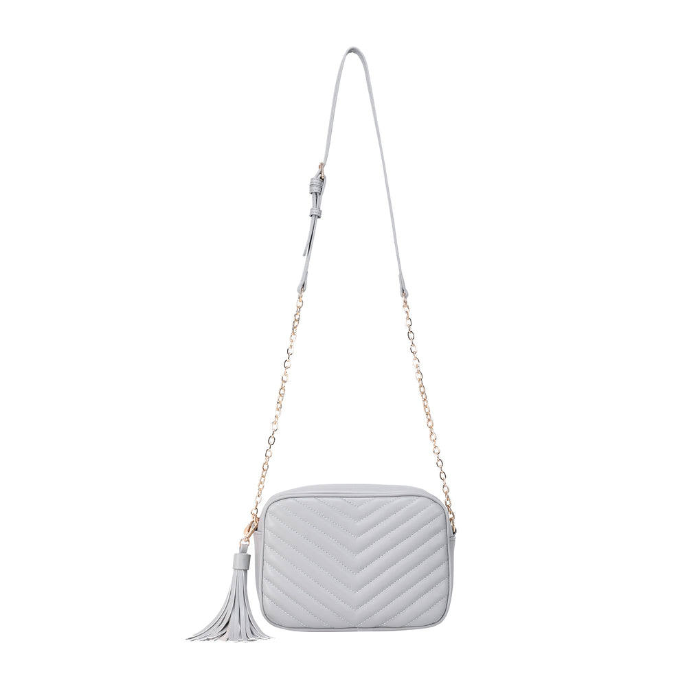 Quilted Shoulder and Cross body bag with tassel