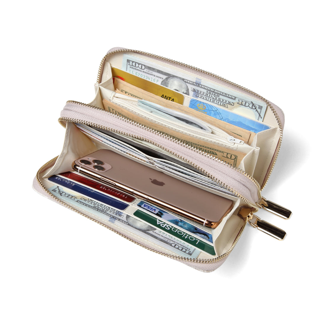 Dual Zipper Wallet with Hand Strap | RFID Blocking protection