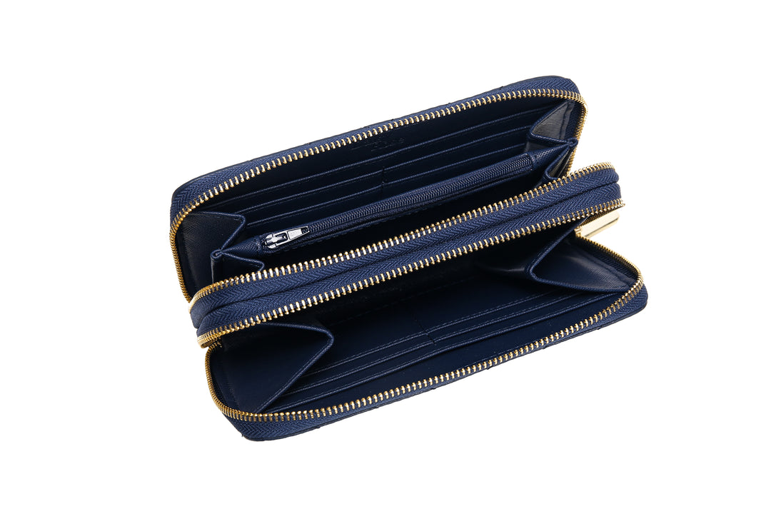 Dual Zipper Wallet with Hand Strap | RFID Blocking protection