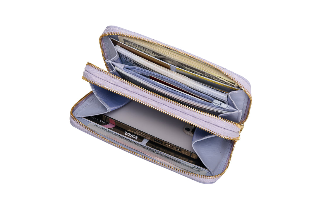 Dual Zipper Wallet with Hand Strap | RFID Blocking protection