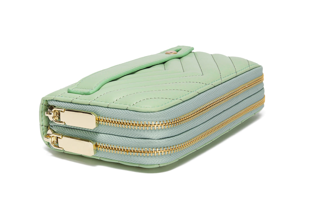Dual Zipper Wallet with Hand Strap | RFID Blocking protection