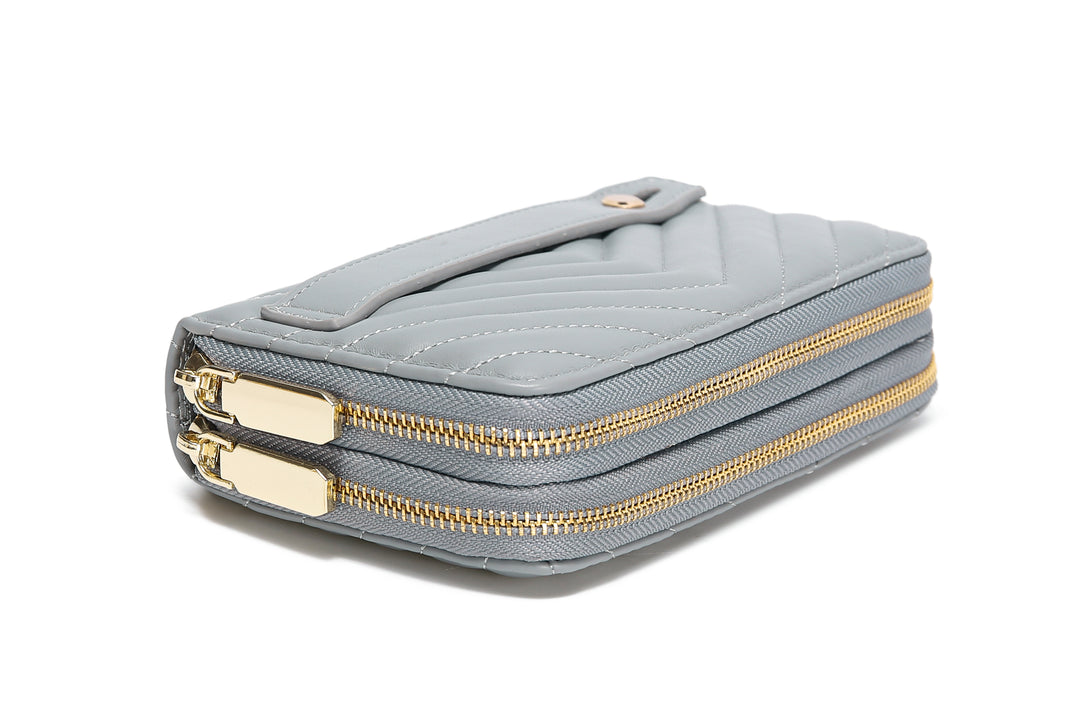 Dual Zipper Wallet with Hand Strap | RFID Blocking protection