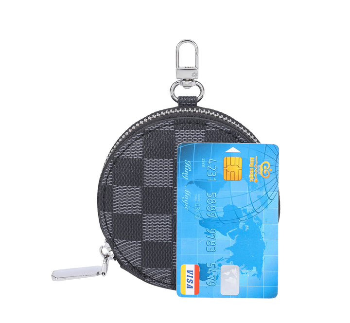 Round Coin Purse Pouch Change Wallet Holder with clasp