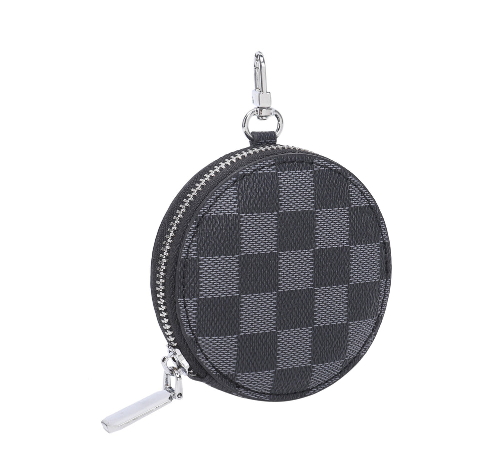 Round Coin Purse Pouch Change Wallet Holder with clasp