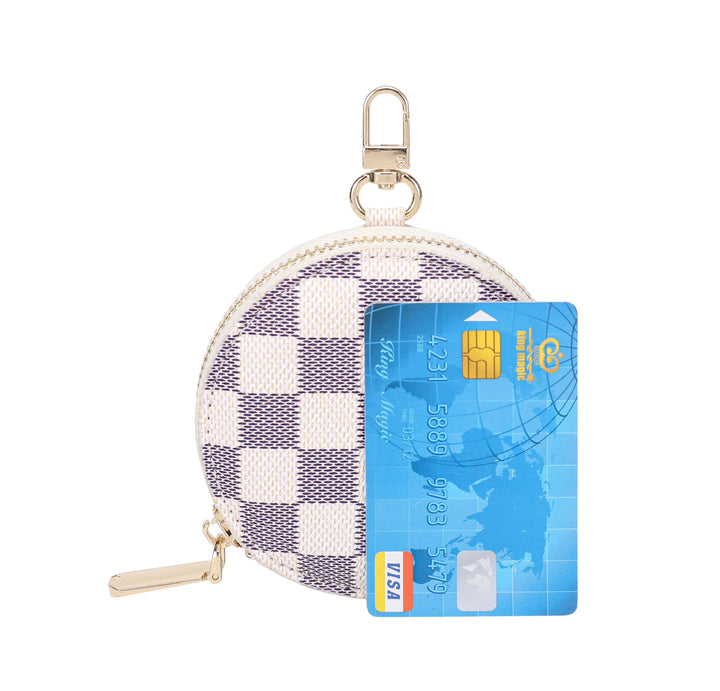 Round Coin Purse Pouch Change Wallet Holder with clasp