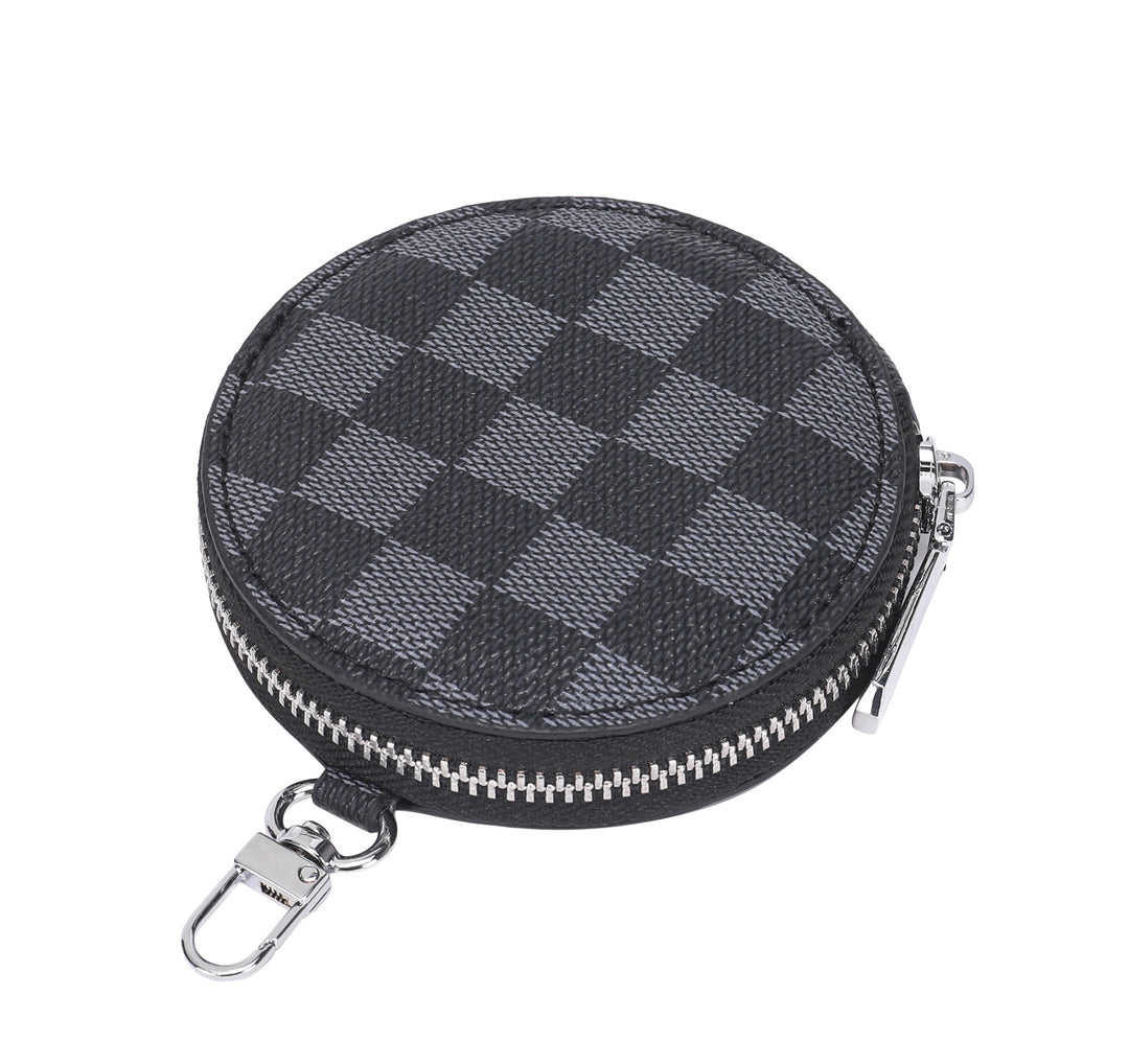 Round Coin Purse Pouch Change Wallet Holder with clasp
