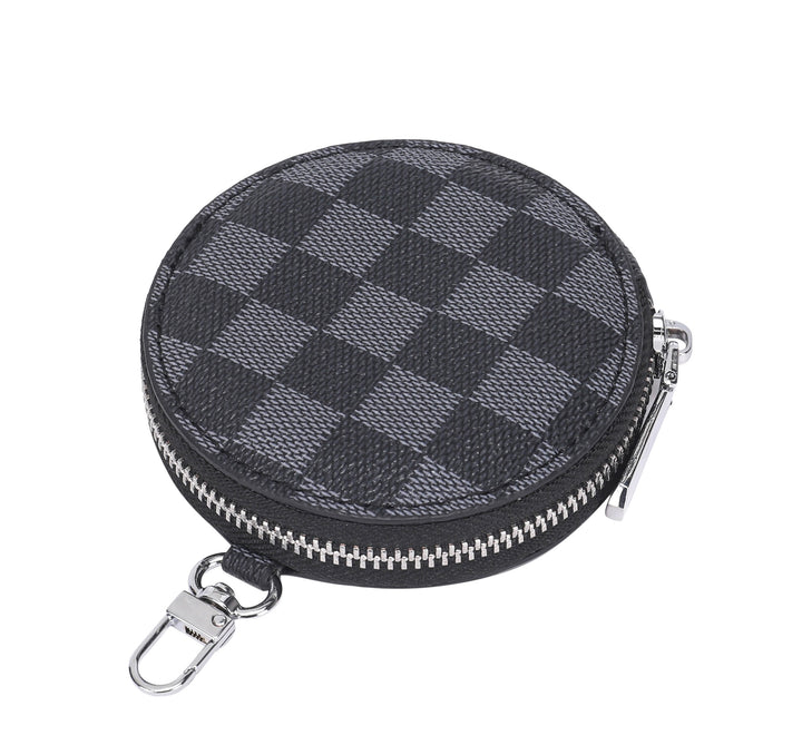 Round Coin Purse Pouch Change Wallet Holder with clasp