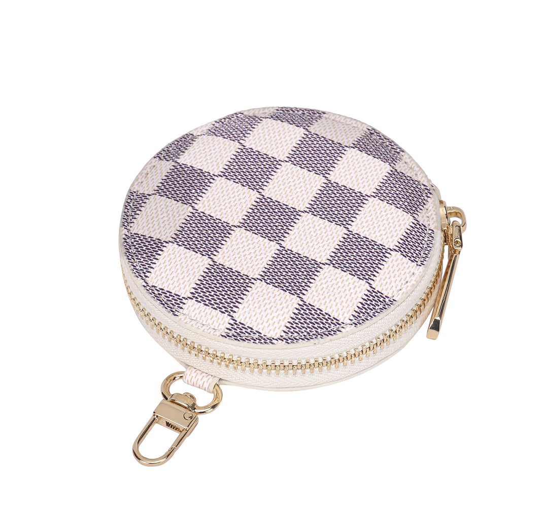 Round Coin Purse Pouch Change Wallet Holder with clasp