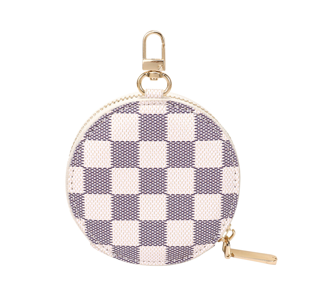 Round Coin Purse Pouch Change Wallet Holder with clasp