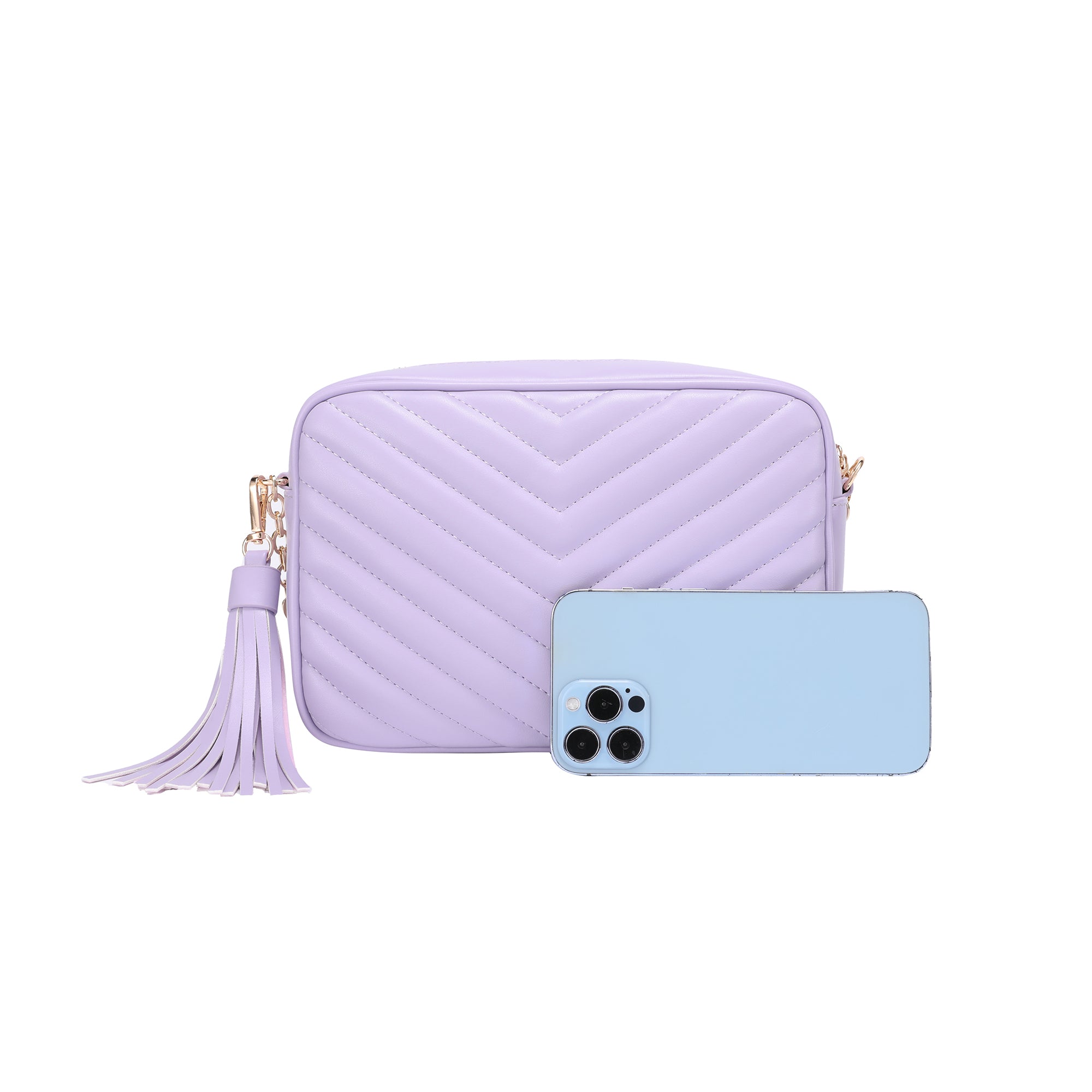 Quilted Shoulder and Cross body bag with tassel – Daisy Rose