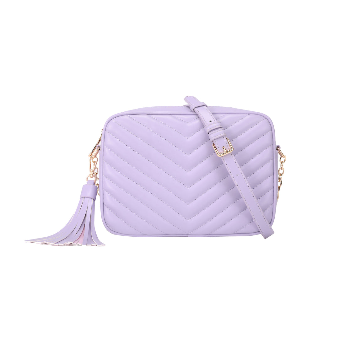 Quilted Shoulder and Cross body bag with tassel