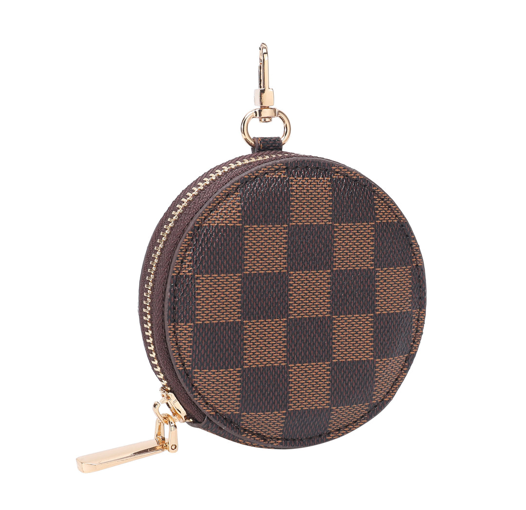 Round Coin Purse Pouch Change Wallet Holder with clasp