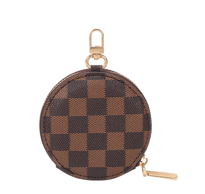 Round Coin Purse Pouch Change Wallet Holder with clasp
