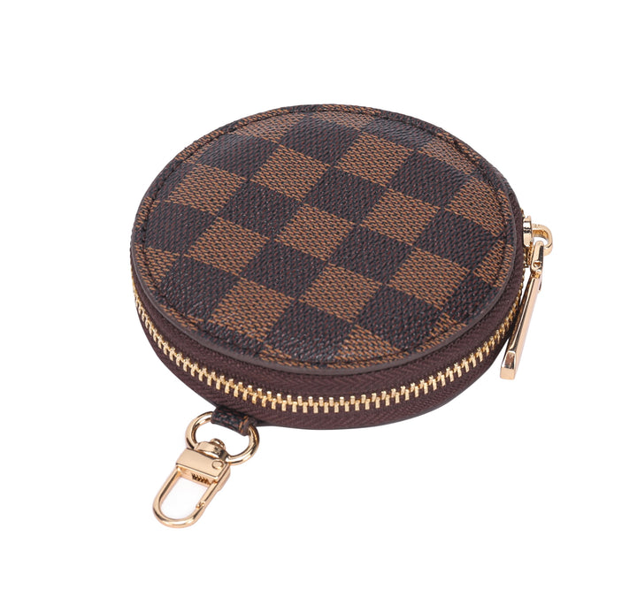 Round Coin Purse Pouch Change Wallet Holder with clasp