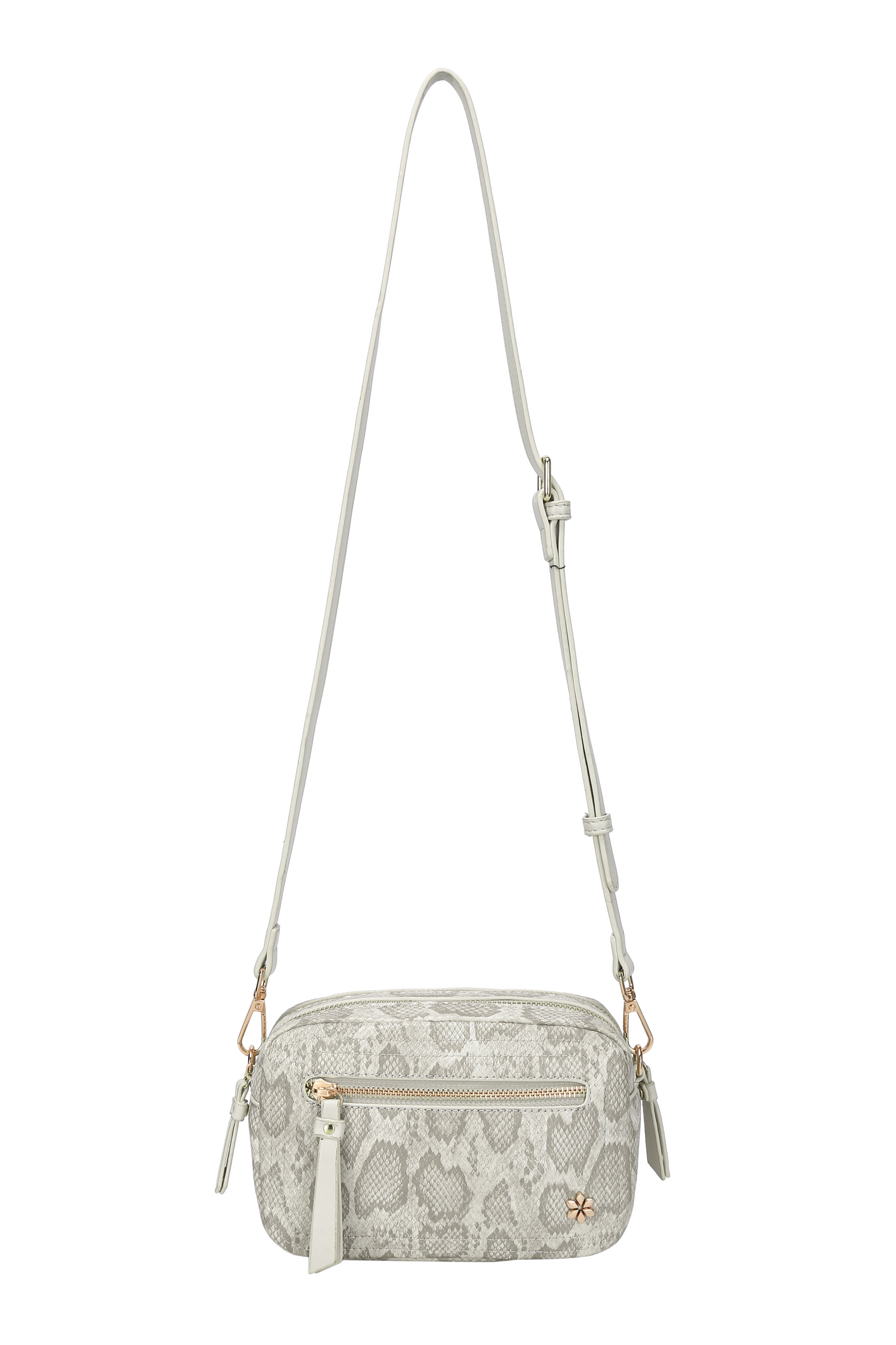 Dual zipper Cross body Shoulder bag with 2 shoulder straps