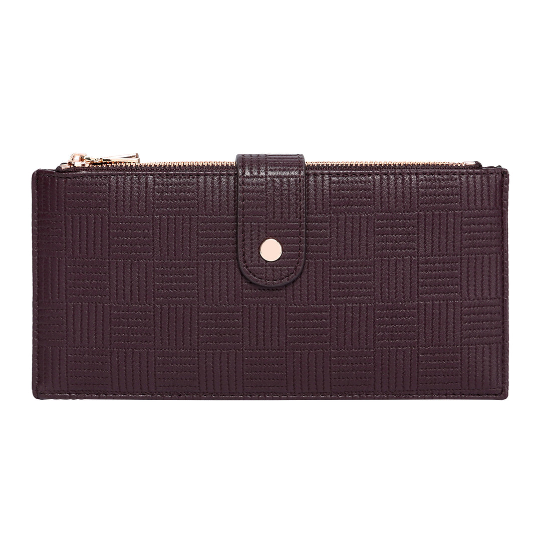Daisy Rose Women's Checkered Zip Around Wallet and Phone Clutch