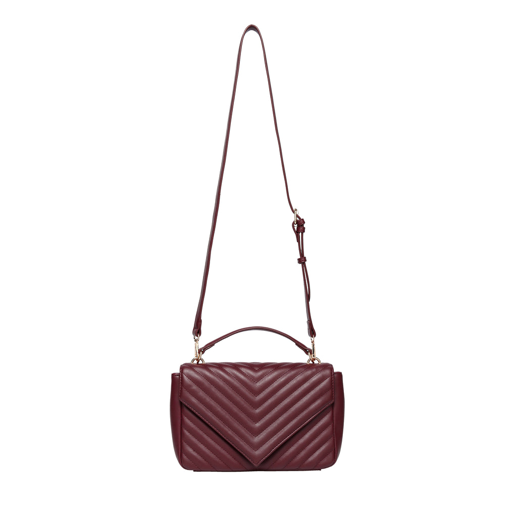 Daisy Rose Quilted Chevron Shoulder Cross Body Bag with Top Handle