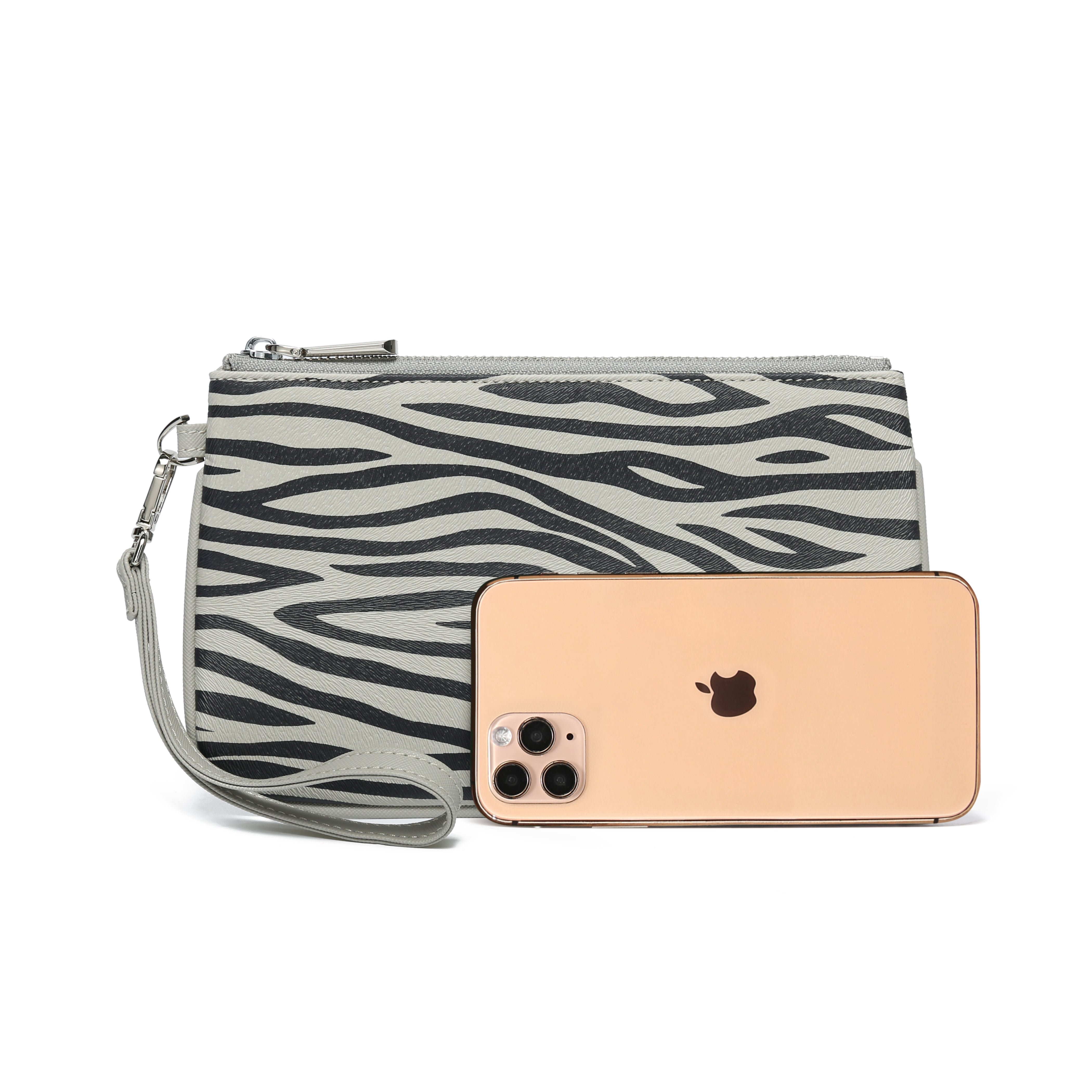 Zip wristlet Wallet and Phone Clutch - RFID Blocking Protection
