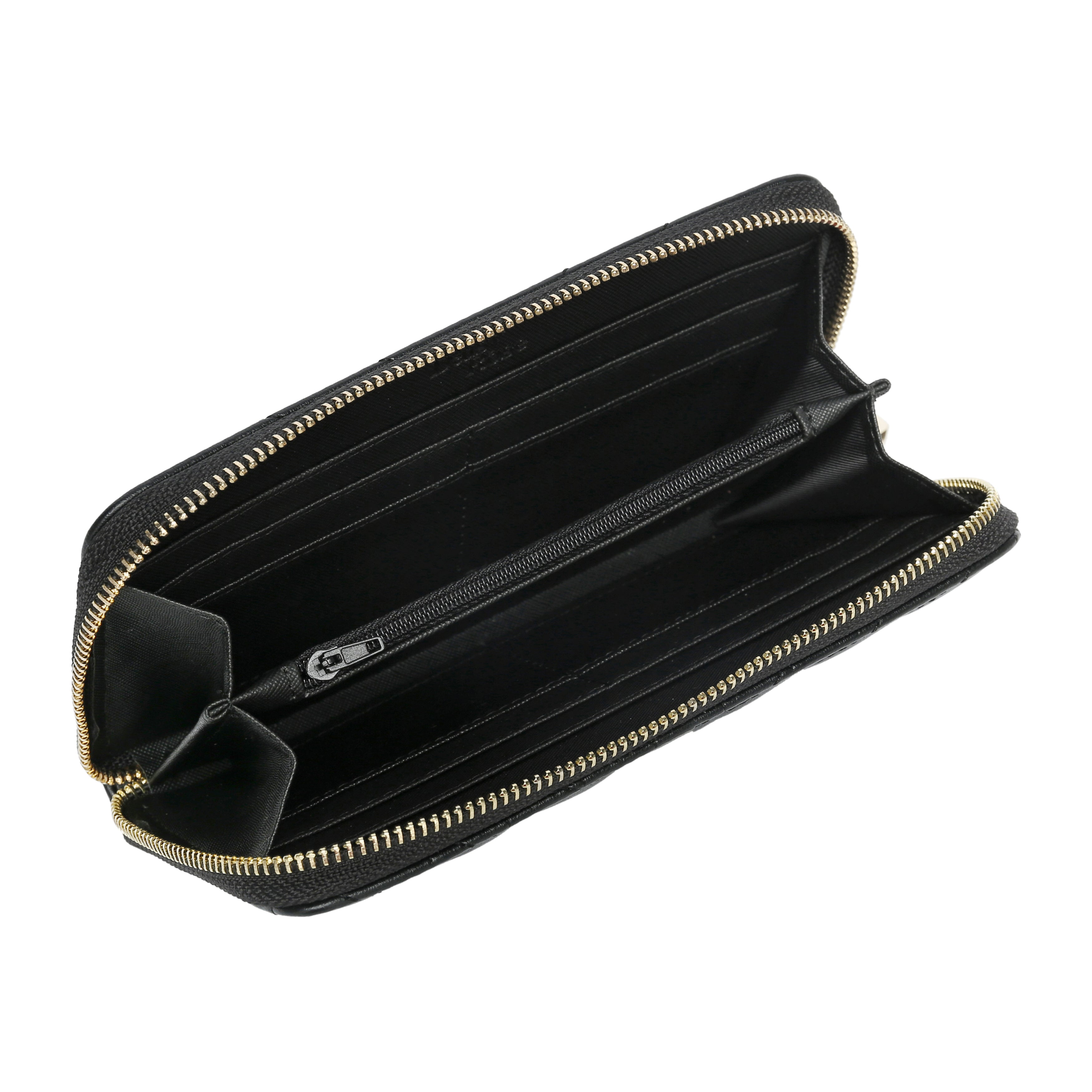 ★JILLSTUART★ BONNIE BLACK ZIPPER CARD WALLET black jill stuart card holder with zipper pocket - holds 6