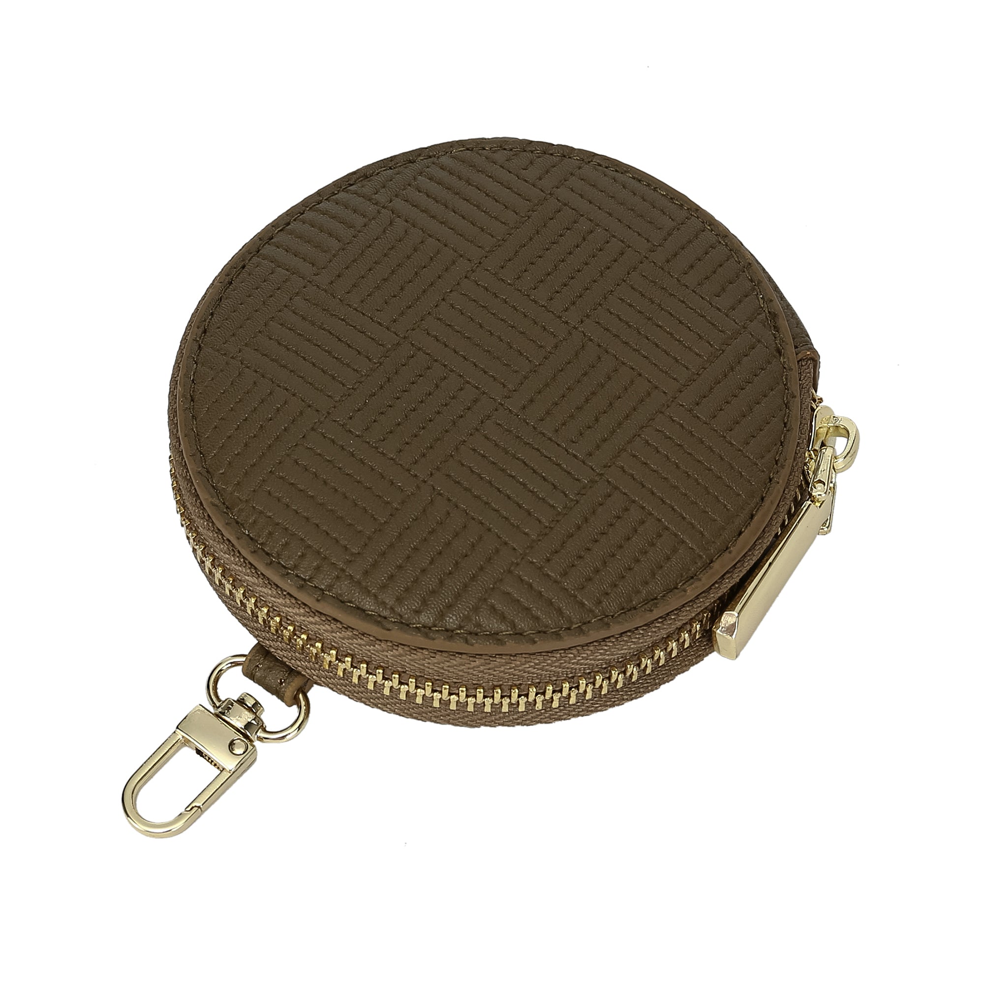 MANDRN | The Rover Woven- Tan Leather Circle Pouch