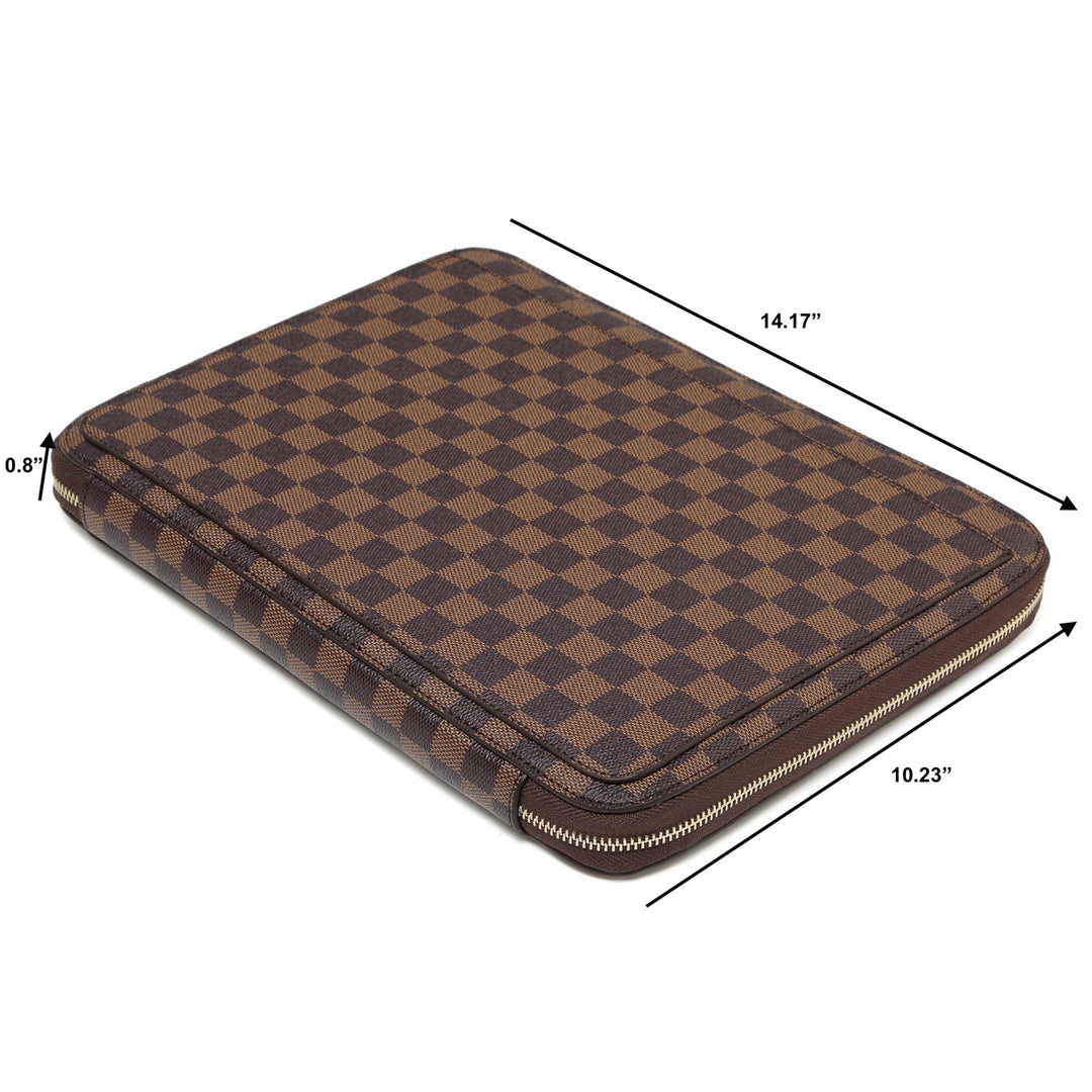 Black Brown Checkered Laptop Sleeve Brown Plaid Checker 