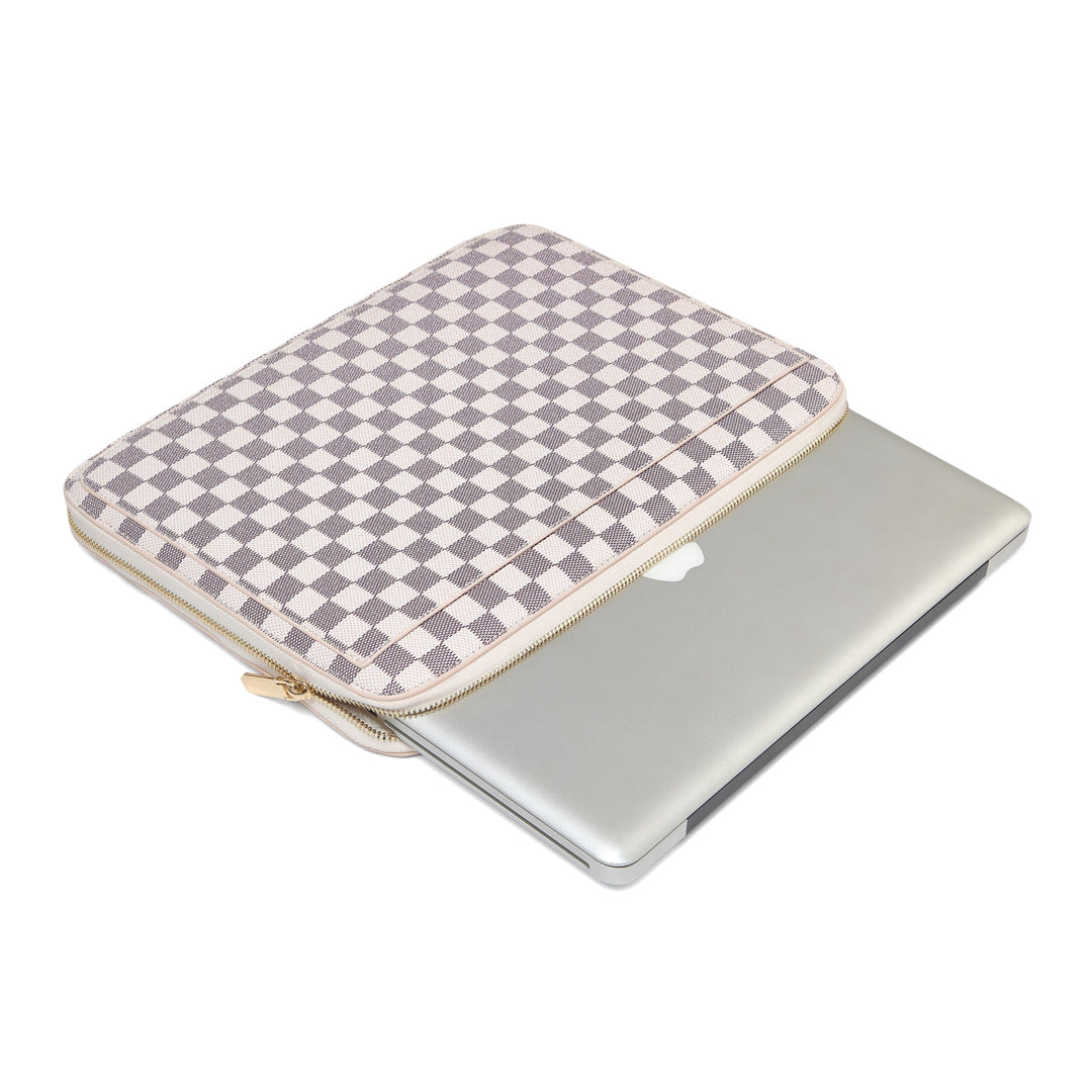 Brown Checkered Laptop Sleeve Case MacBook Pro 14 Case -  in