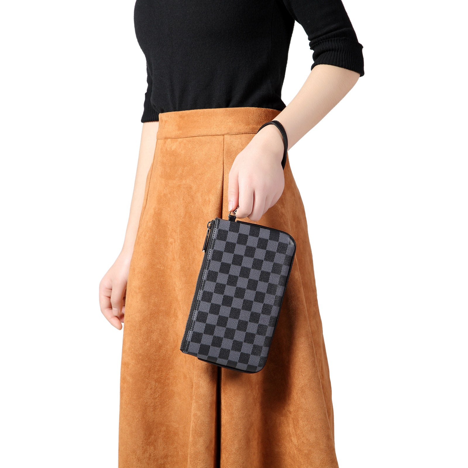 Zip wristlet Wallet and Phone Clutch - RFID Blocking Protection