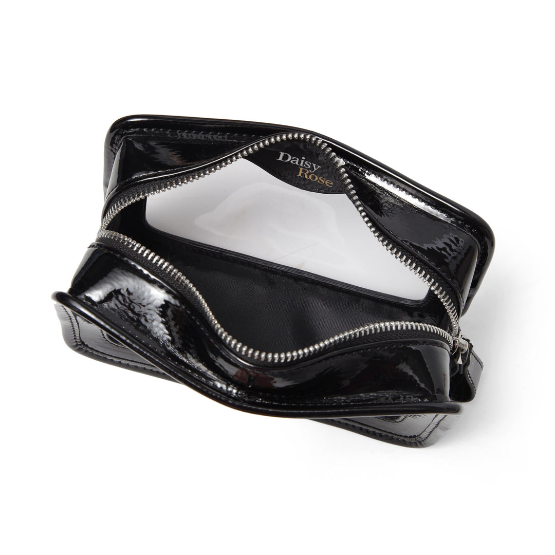 Daisy Rose Cosmetic Toiletry Bag PU Vegan Leather Travel Bag for Women -  Grey Zebra 