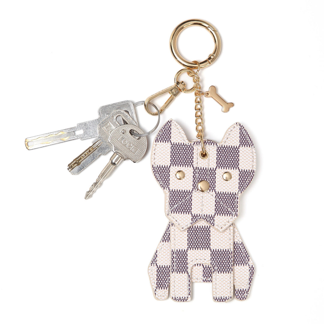 Checkered Keychain - Cream