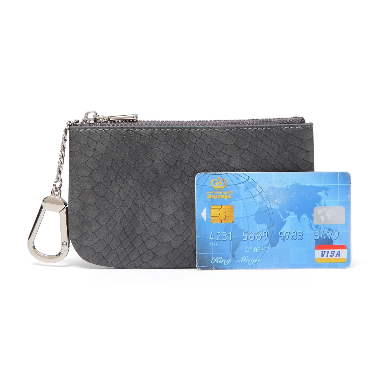 ◇LE MASQUE◇ Daisy key ring coin zipper card wallet pouch b Daisy Keyring Coin Zipper Card Wallet Pouch Black - LE