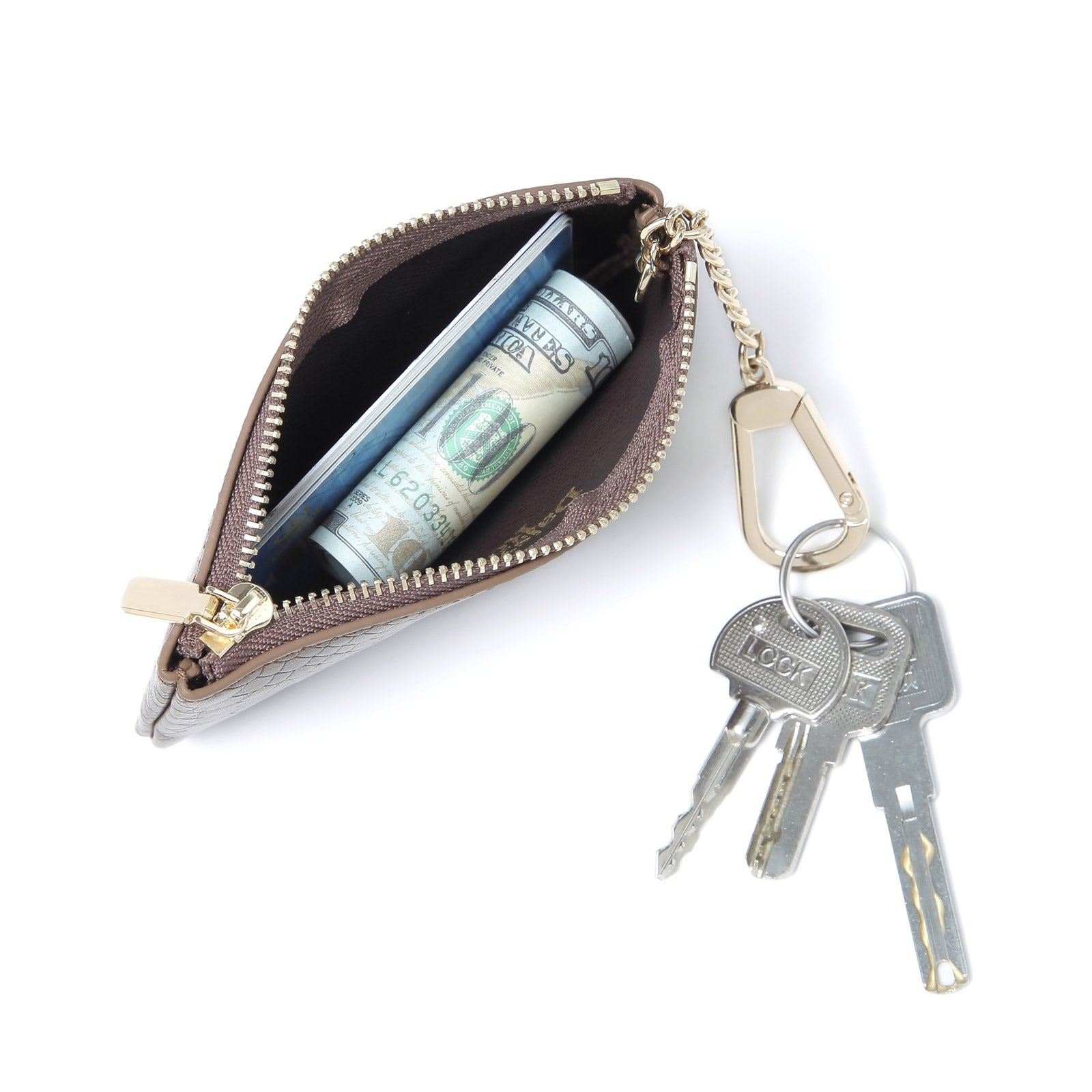 Luxury Key Chain pouch with clasp Daisy Rose bags