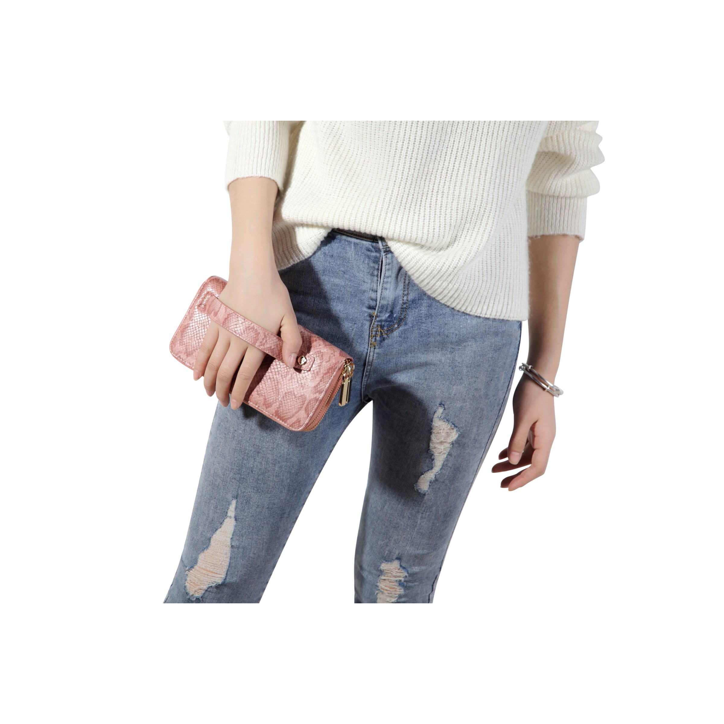 Dual-Zipper RFID Wallet with Wrist Strap | Daisy Rose – Daisy Rose