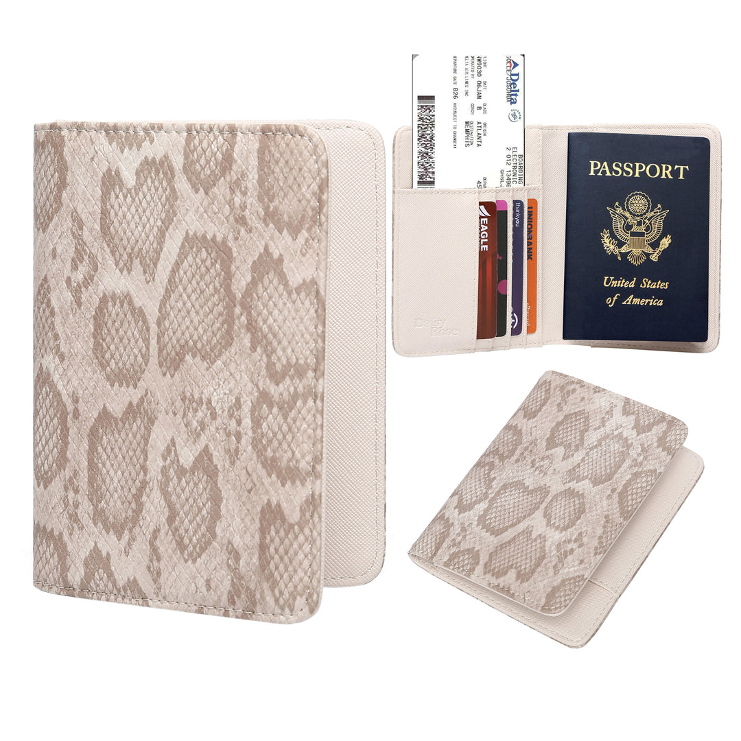 Daisy Rose Luxury Passport Holder Cover Case | PU Vegan Leather RFID Travel  Organizer Card Holder - Black Check